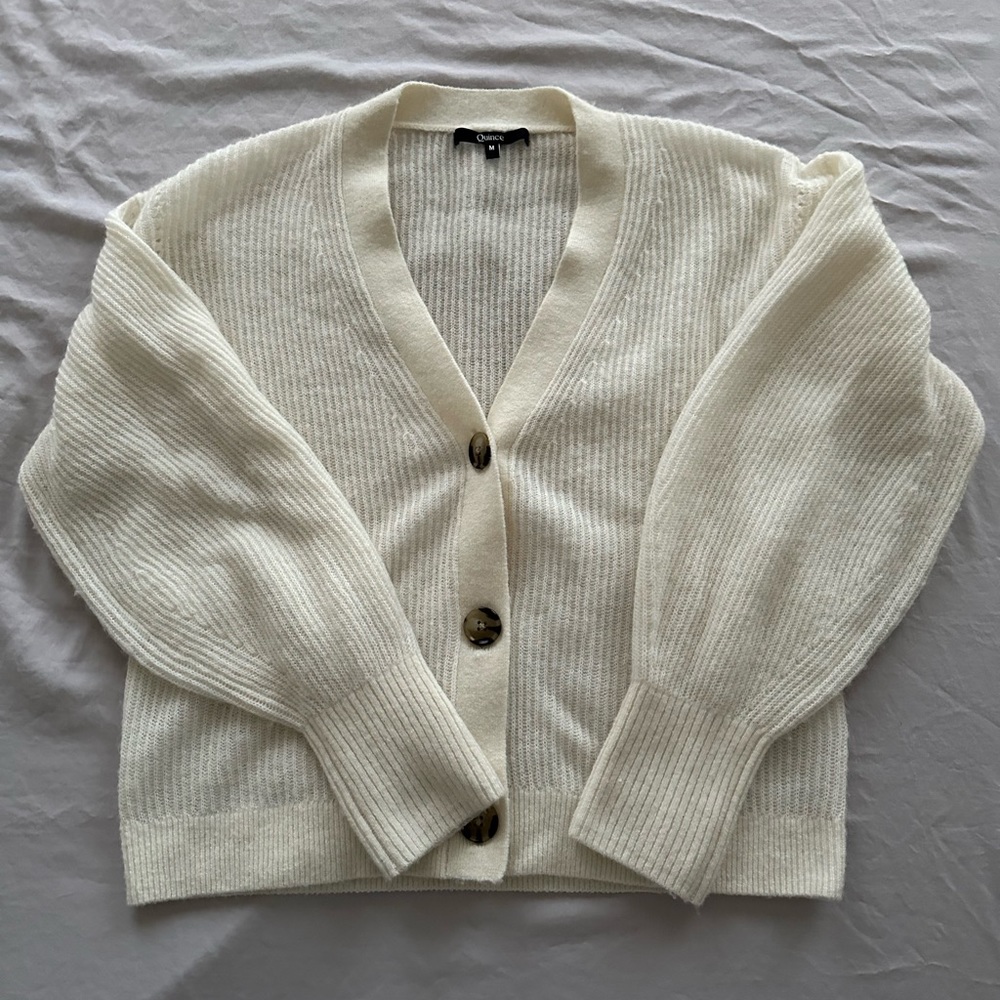 Quince Cardigan Sweater Cream